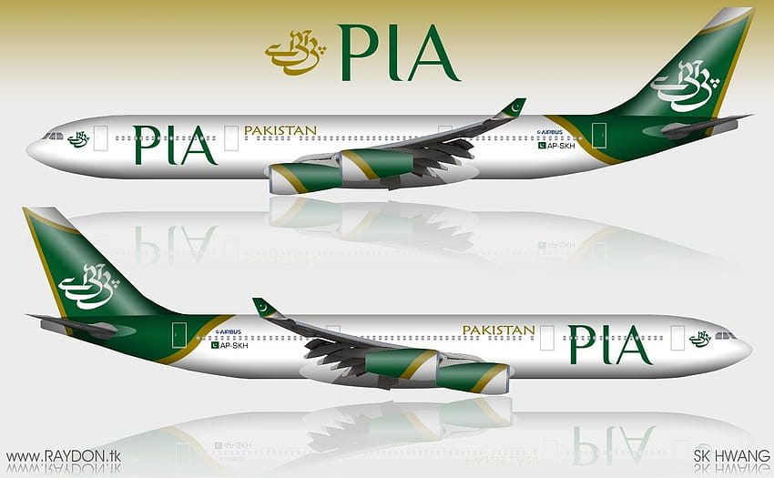Eran Arlot na plakatach i rzeczach linii lotniczych, pakistańskie międzynarodowe linie lotnicze Tapeta HD