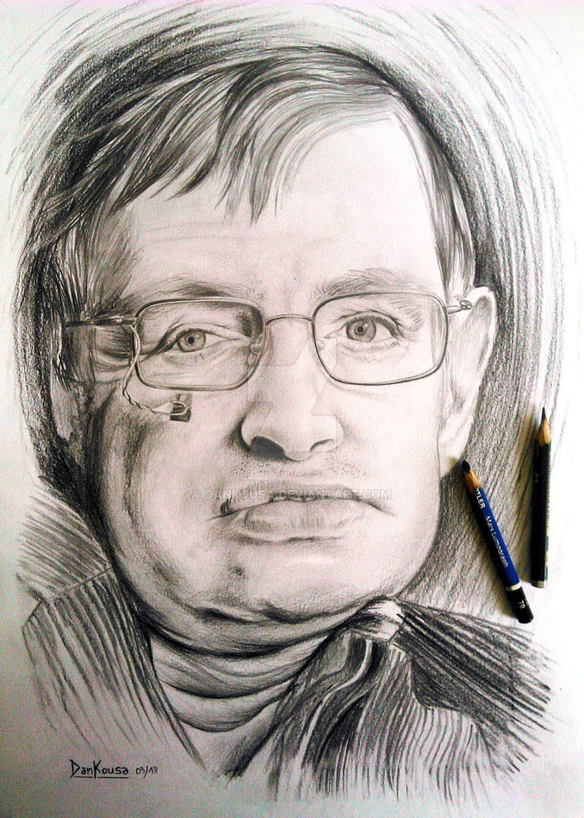 Stephen Hawking Drawing, Pencil, Sketch, Colorful, Realistic Art, Realistic drawing HD電話の壁紙