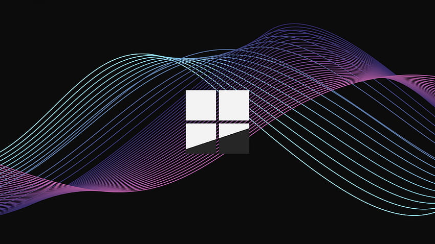 Microsoft Windows, Logo, Minimal, Fale, Ciemne tło, Fioletowy, Technologia, fioletowe okna Tapeta HD