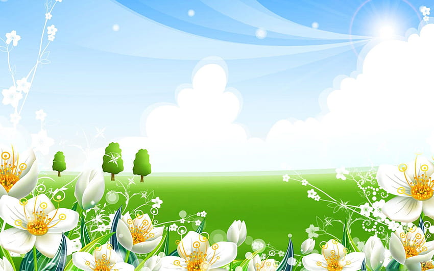 Backgrounds, vector spring meadow HD wallpaper