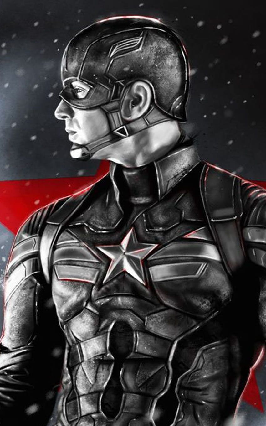 Dibujo de traje de soldado de invierno de Capitán América, traje de súper soldado fondo de pantalla del teléfono