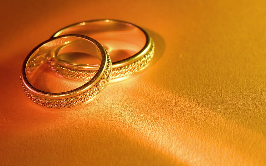 Orange Wedding Rings ..., gold ring HD wallpaper