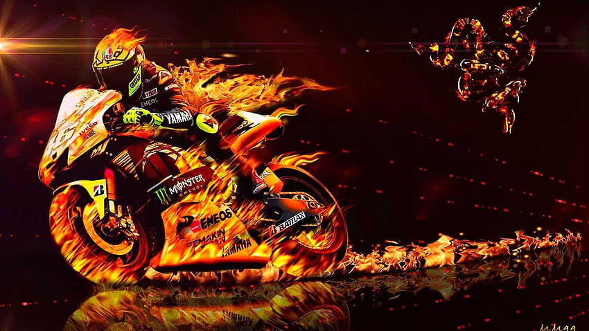 Fire Motorcycle, fire bike HD wallpaper