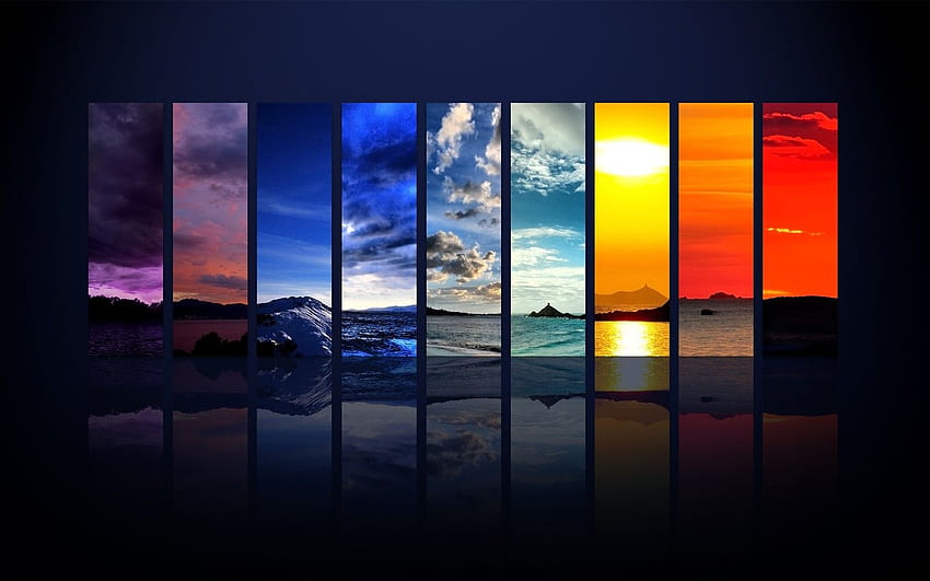 Landschaft, Regenbogen, Digital Art, Adobe Hop, Four Seasons / und Mobile Backgrounds HD-Hintergrundbild