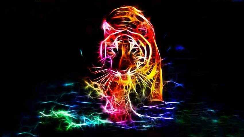 3D Walking Tiger Color Backgrounds HD wallpaper | Pxfuel