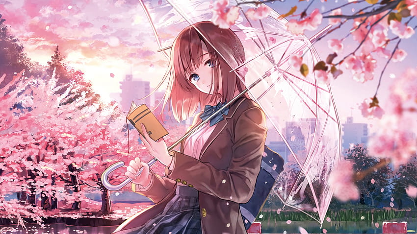 Blossom, anime girl, beautiful , 1600x900, 16:9, , anime 169 HD wallpaper