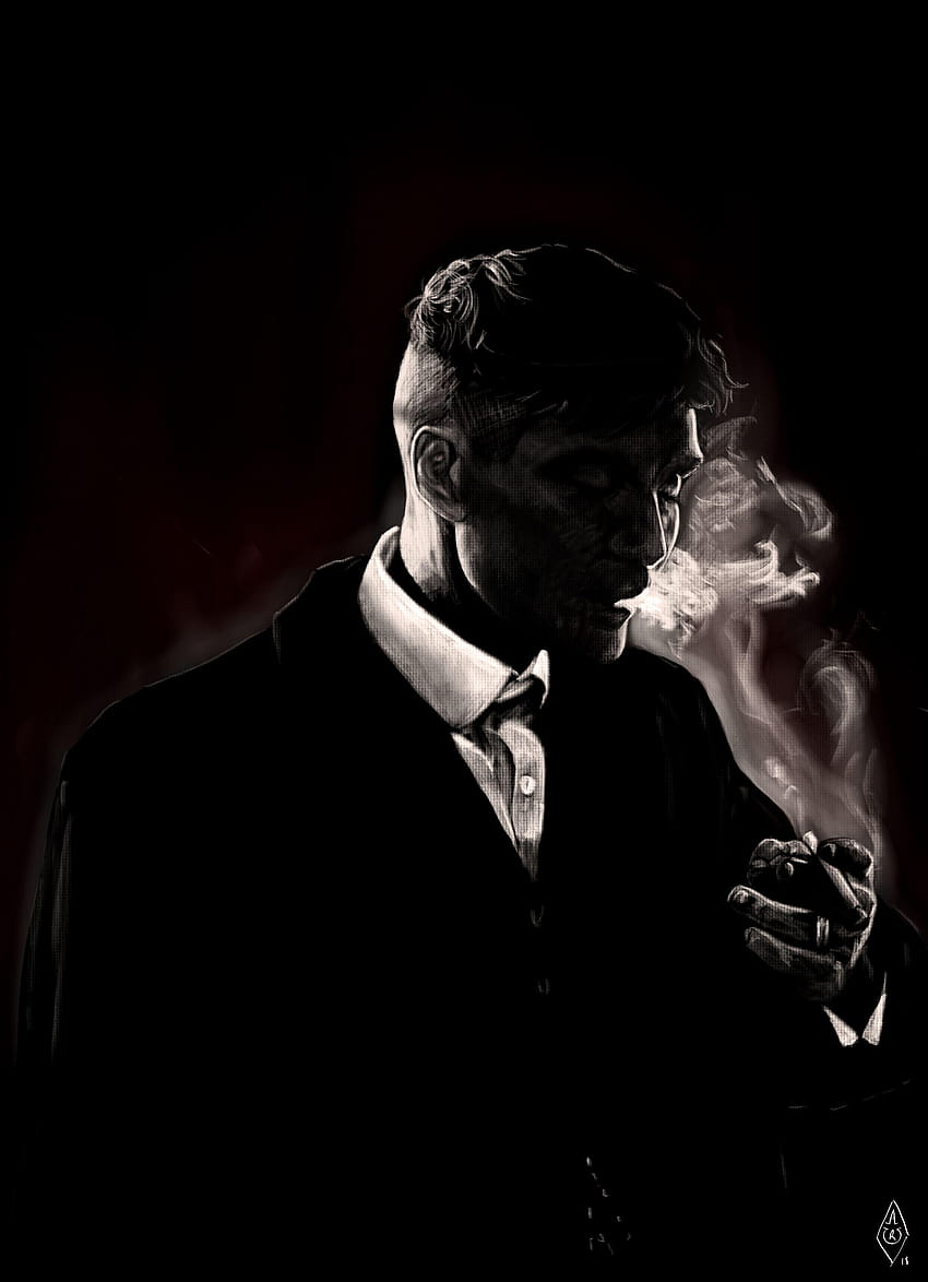 Portrait of Thomas Shelby from Peaky Blinders. Drawn with my Wacom, peaky blinders quotes HD phone wallpaper