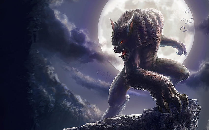 Werewolf And Full Moon 1680x1050 415100, wolfman HD wallpaper