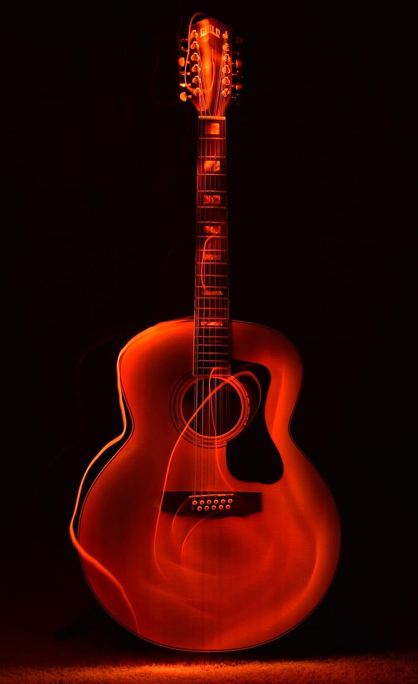 Guitarra, actividades de ocio, instrumento musical y luz, acústica. fondo de pantalla del teléfono