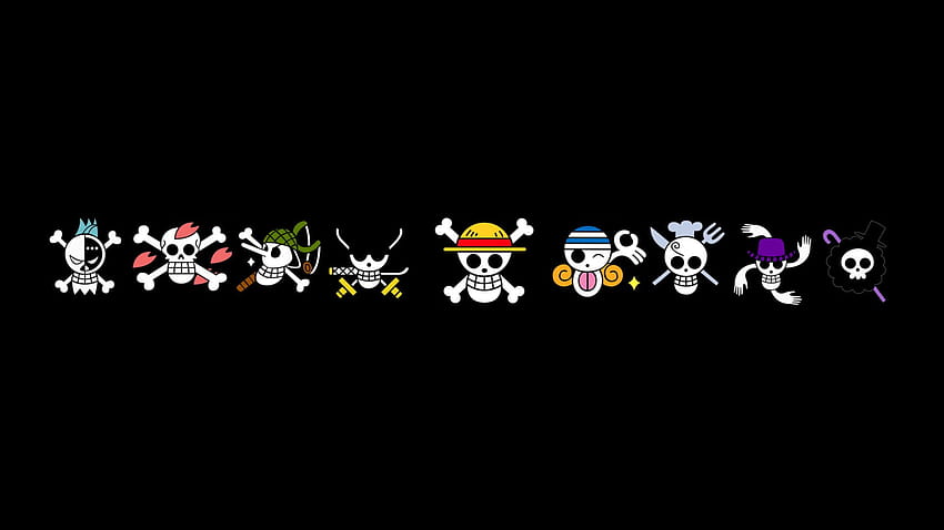 One Piece logo , anime, skull, black background, copy space, studio shot • For You For & Mobile, anime logos HD wallpaper