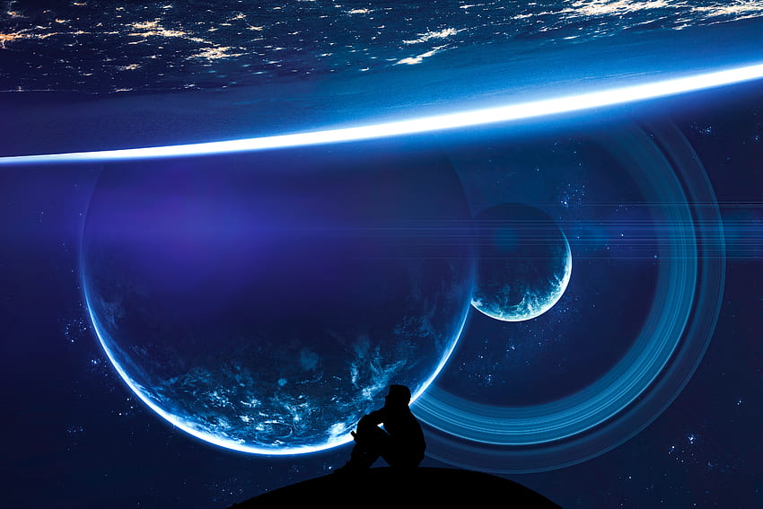 Mann Galaxy Universum Weltraum Taschenlampe Kosmische Nacht, Künstler, Hintergründe und Weltraummenschen HD-Hintergrundbild