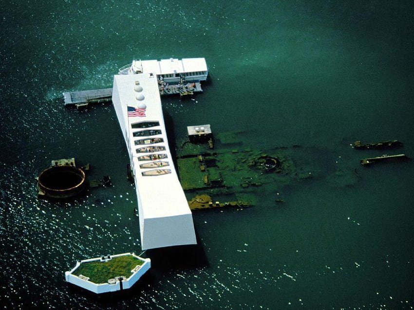 Znane miejsca: U.S.S. Arizona Memorial, Pearl Harbor, Hawaje Tapeta HD