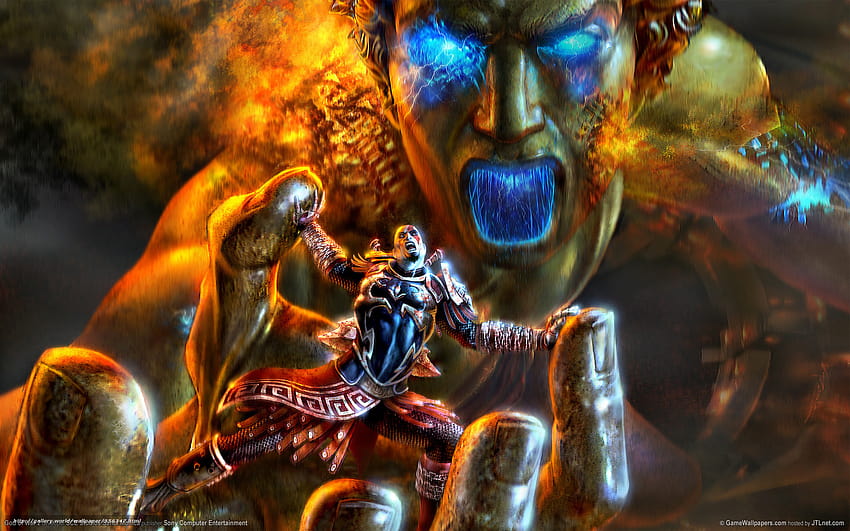 Kratos, God of War, Colossus of Rhodes, berteriak dalam resolusi 1680x1050 Wallpaper HD