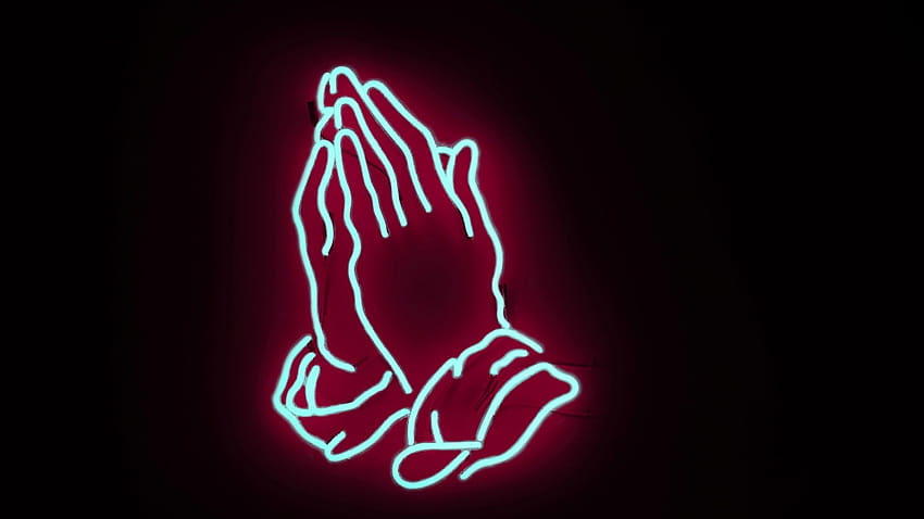 Neon Hands Prayer PC And Mac, neon bts HD wallpaper