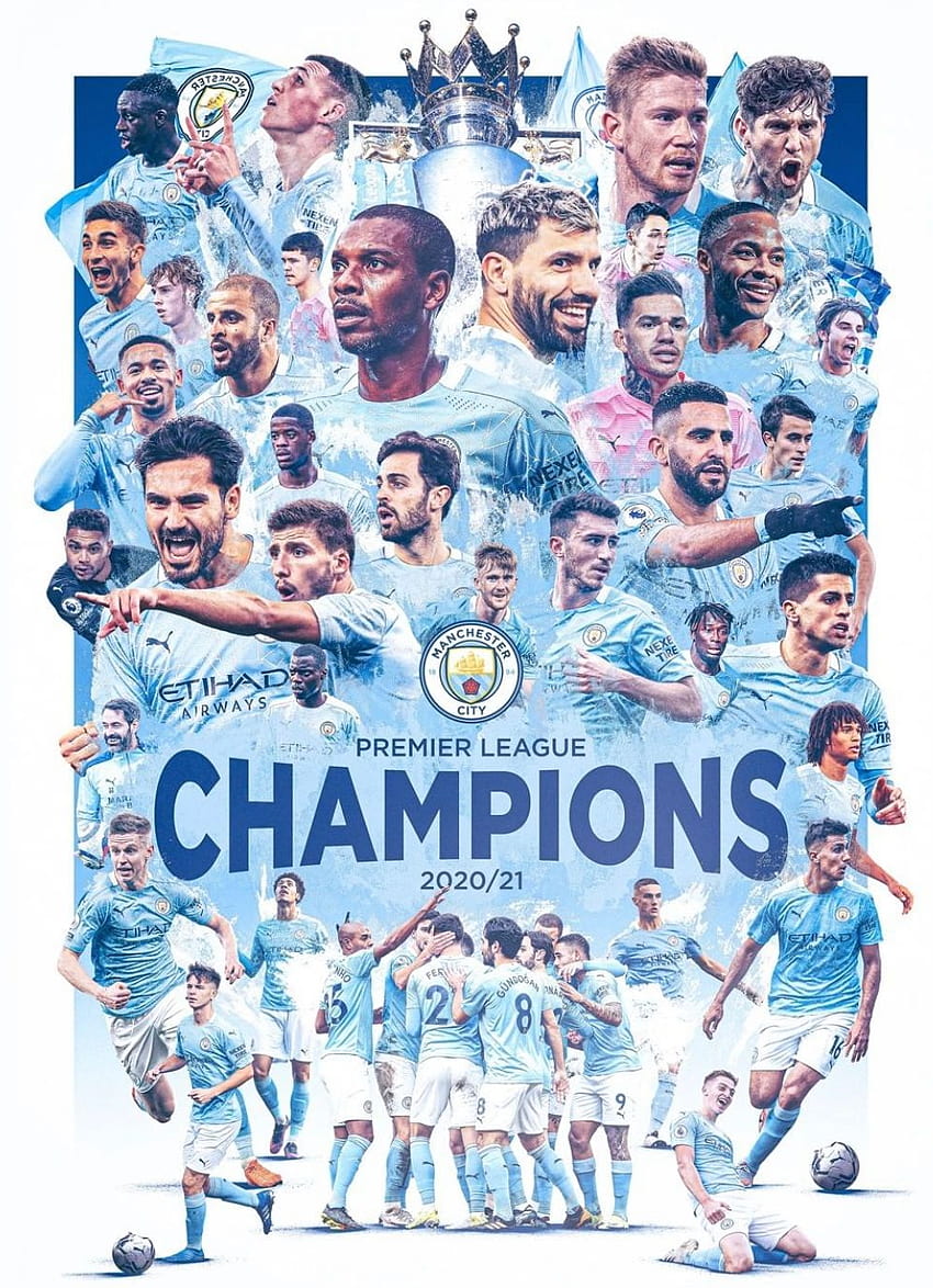 Manchester City Premier League-Meister 2021 HD-Handy-Hintergrundbild