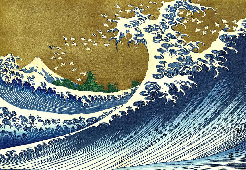 tsunami, Gelombang Hebat Kanagawa, Katsushika Hokusai Wallpaper HD