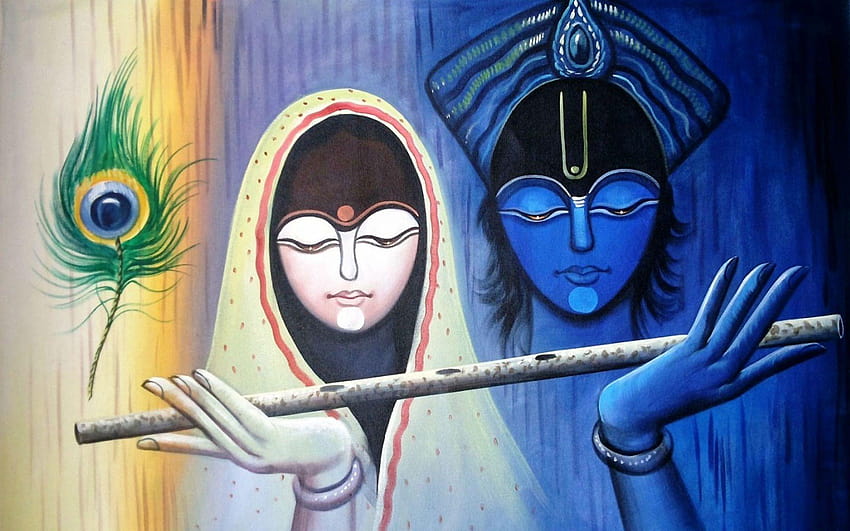 Lord krishna radha painting HD wallpapers | Pxfuel