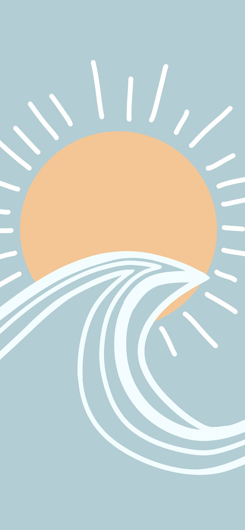 Sun and Wave Blue、2022年夏の美学 HD電話の壁紙