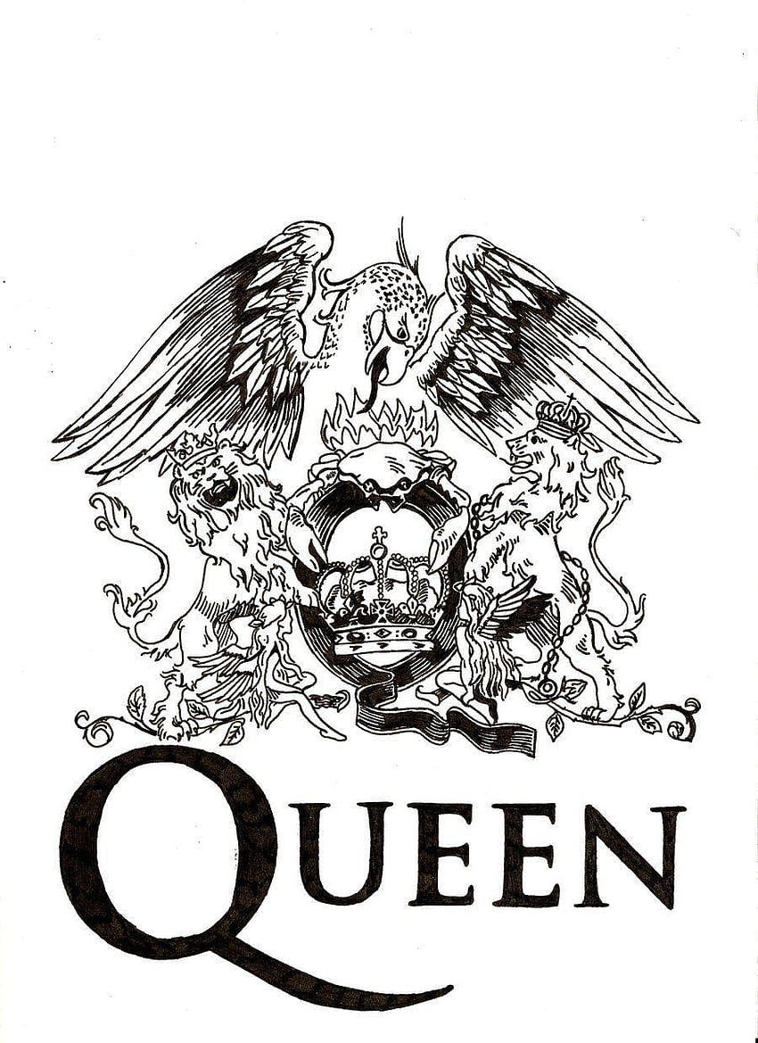 Fond noir Queen Band, logo de la reine Fond d'écran de téléphone HD