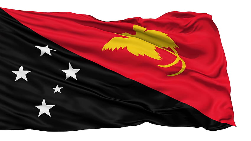 Papua Yeni Gine Hareketi'nin ulusal bayrağı sallanıyor HD duvar kağıdı