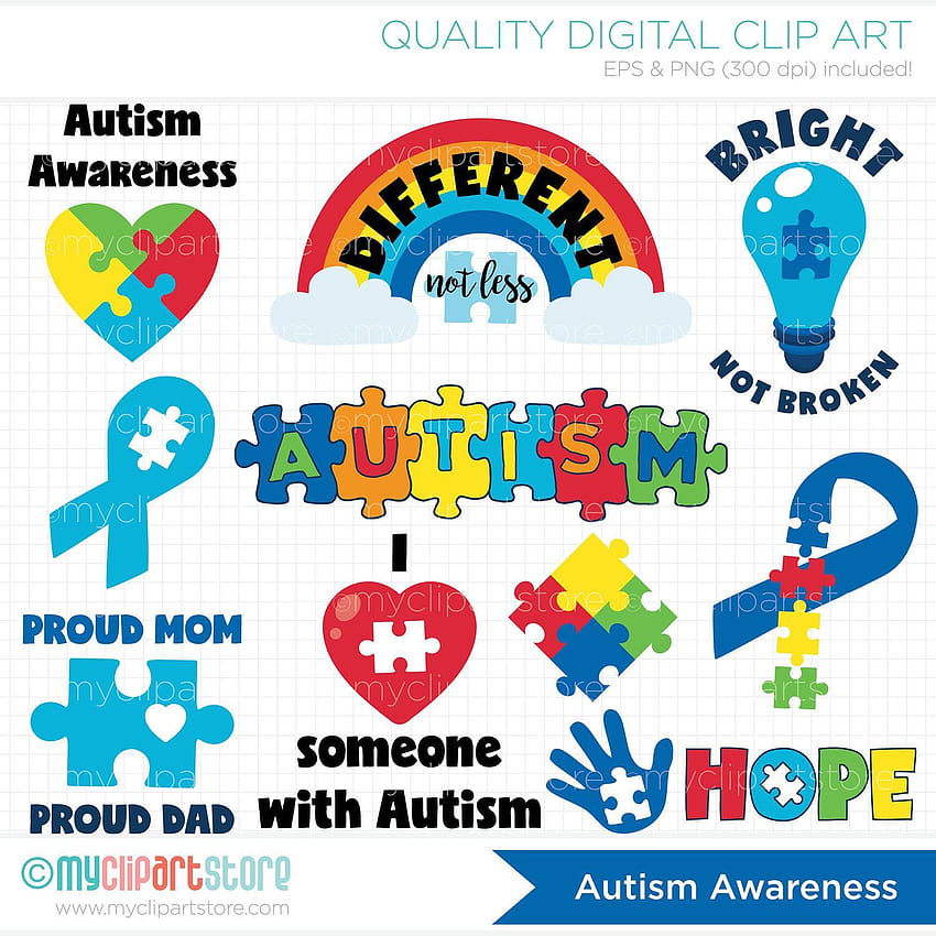 Autismo Clipart Group, día de la conciencia del autismo fondo de pantalla del teléfono