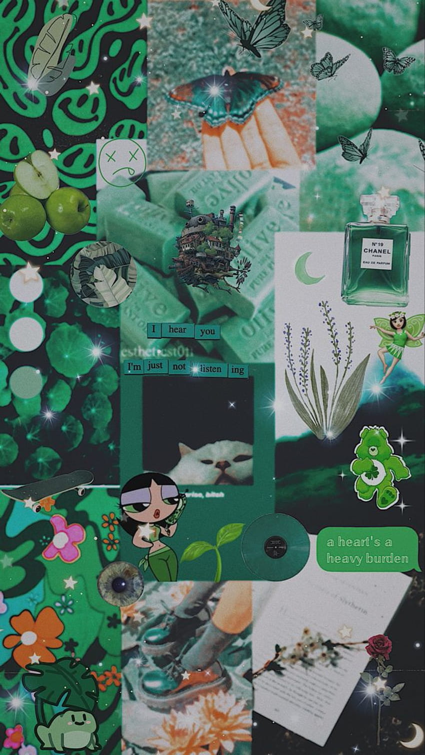Green Aesthetic Iphone wysłane przez Sarah Peltier, estetyka anime w kolorze zielonym Tapeta na telefon HD