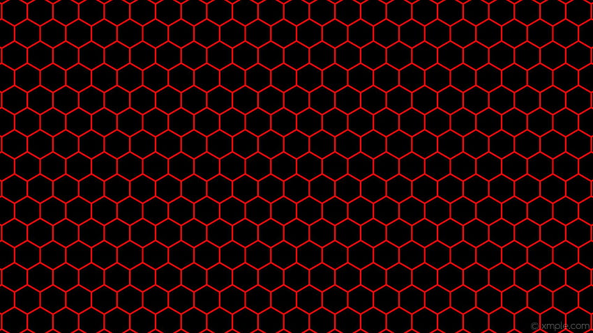 黒の六角形、黒と赤の六角形 高画質の壁紙