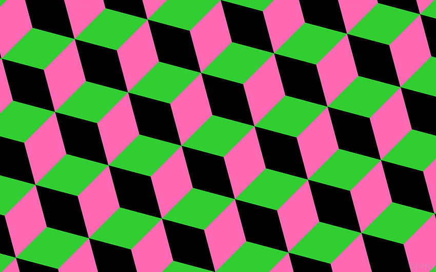 Green Pink Black 3d Cubes Lime Green Hot Neon Pink And [1920x1080] for your , Mobile & Tablet HD wallpaper