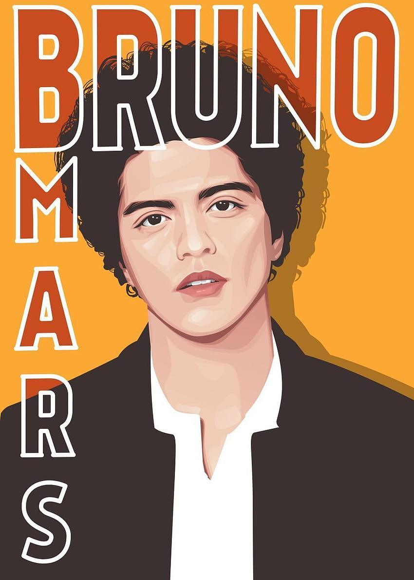 Cetak Poster Logam BRUNO MARS VECTOR ART, bruno mars 2021 wallpaper ponsel HD