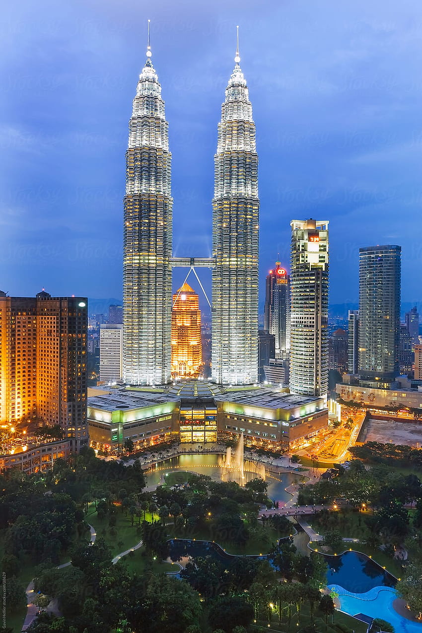 Asia, Malesia, Stato di Selangor, Kuala Lumpur, vista in elevazione, klcc Sfondo del telefono HD