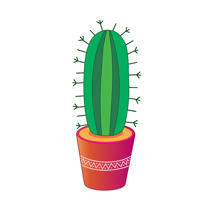 Cactus. Home cactus in pot. Illustration for printing, backgrounds, covers, packaging, greeting cards, posters, stickers, textile and seasonal design. Isolated on white background. 4863554 Vector Art at Vecteezy, cartoon cactus HD phone wallpaper