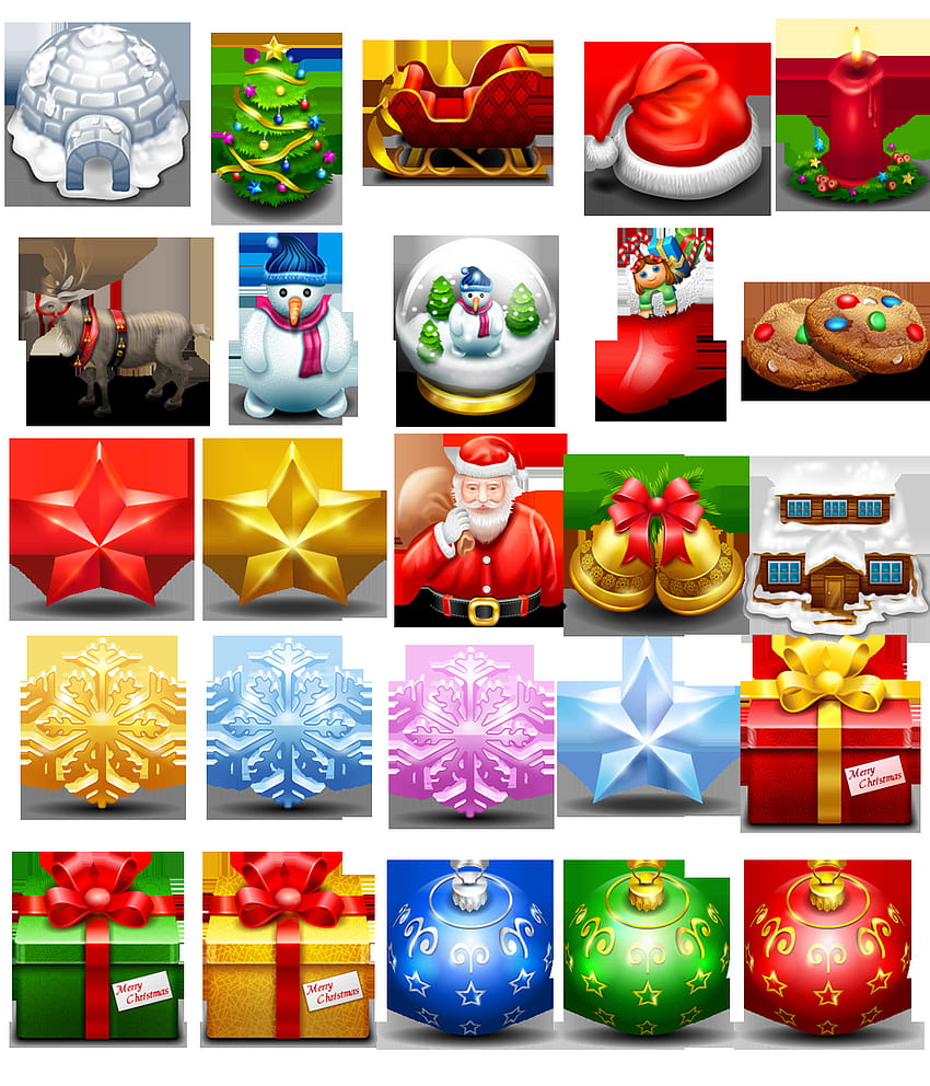 150 conjuntos de ícones de Natal para designers gráficos e da Web Papel de parede de celular HD