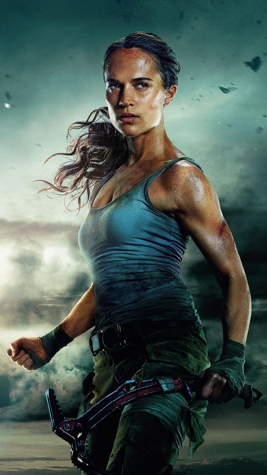 Alicia Vikander sebagai Lara Croft di Tomb Raider, penjarah makam android wallpaper ponsel HD