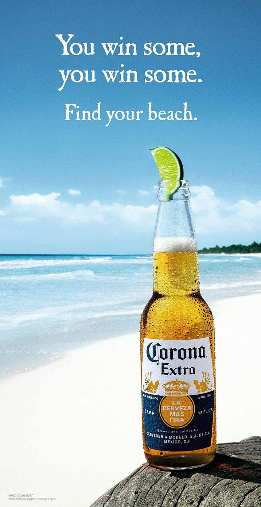 Външна реклама на бира Corona от Cramer, cerveza corona HD тапет за телефон