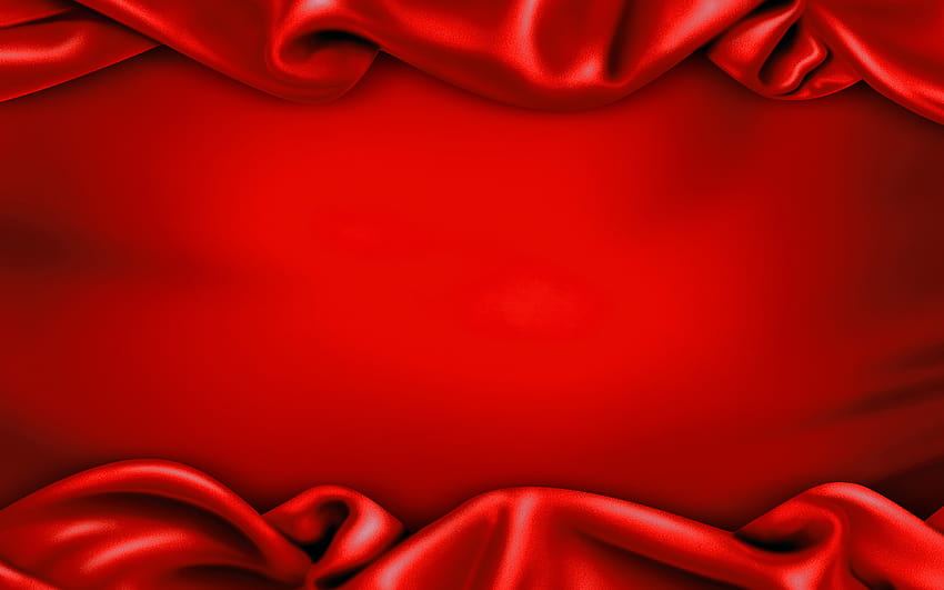 Cadre en soie rouge, tissu rouge, texture velours, rouge, soie Fond d'écran HD