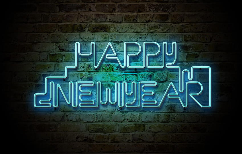 light, wall, holiday, new year, brick, neon, 2012, merry christmas neon sign HD wallpaper