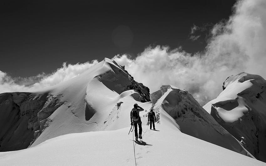 Gunung yang tertutup salju oleh Pengembara, mendaki gunung Wallpaper HD