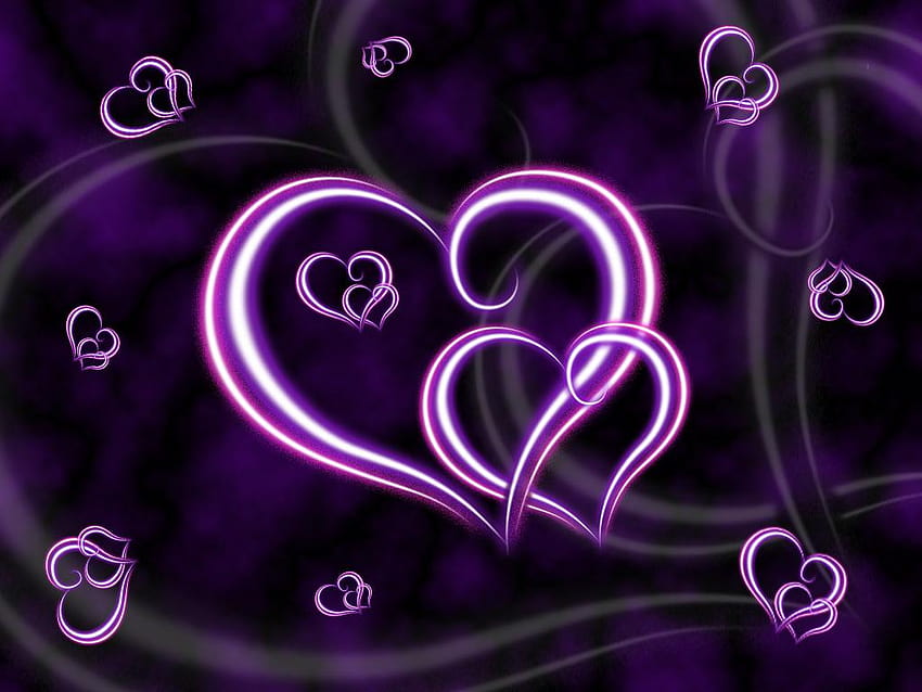 heart backgrounds, gambar warna ungu HD wallpaper