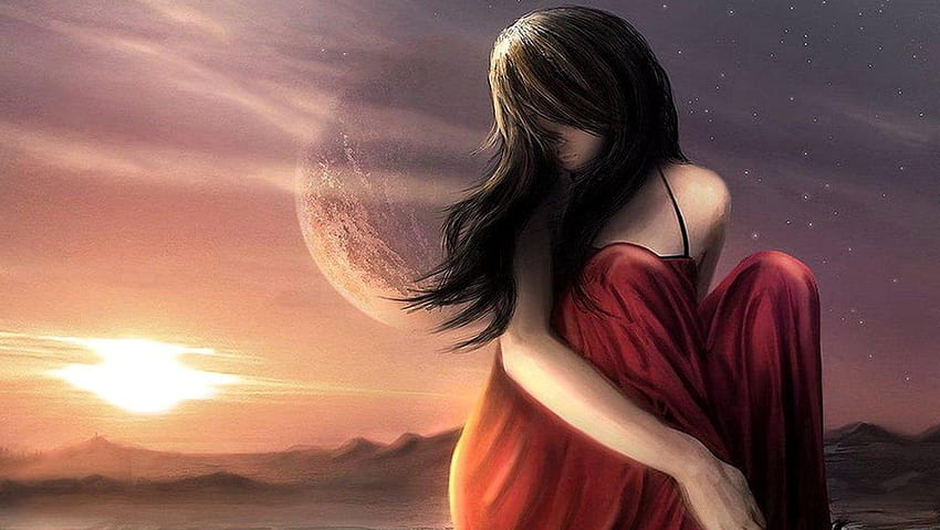 Women and Backgrounds, sad lonely lady woman HD wallpaper