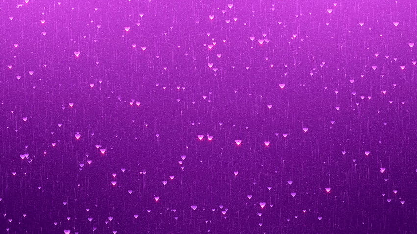 Animasi Hari Kasih Sayang Romantis. Hati dan partikel bergerak ke atas, latar belakang ungu Wallpaper HD