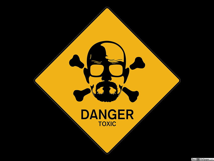 Danger toxic skull, toxic logo HD wallpaper