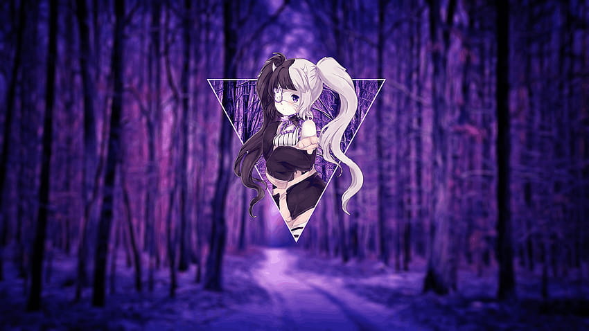 Pc anime aesthetic purple HD wallpaper