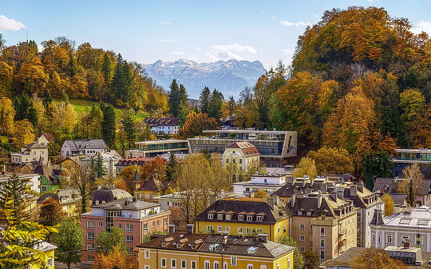 Austria, Salzburg, houses, trees, autumn 2880x1800 , austria autumn HD wallpaper