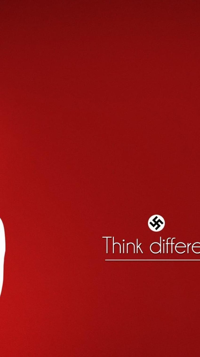 ミニマルなテキスト ナチス アドルフ ヒトラー赤い背景、ナチスのロゴ HD電話の壁紙