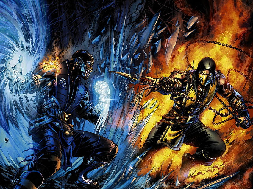 Mortal Kombat Scorpion vs Sub, scorpion vs sub zero HD wallpaper | Pxfuel