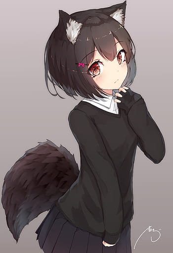 wolf werewolf nejicanime aninegirl kawaii cute  Cute Anime Wolf  Girls HD Png Download  Transparent Png Image  PNGitem
