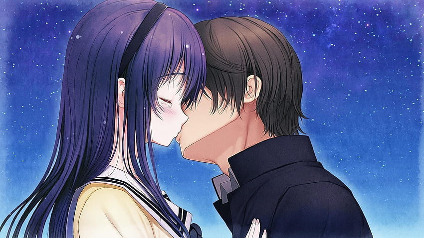 Anime Love, crying kiss anime HD wallpaper