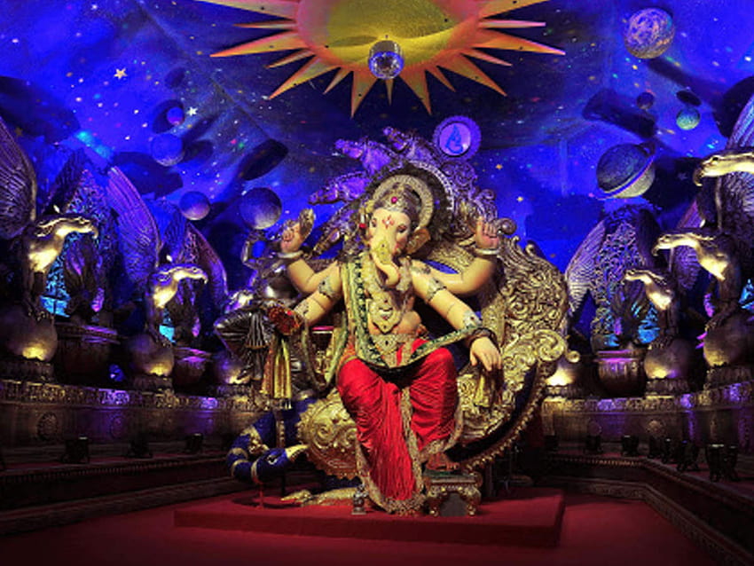 Ein weiterer großer Mandala, Chinchpokli cha Chintamani, ruft Ganeshotsav-Feierlichkeiten in Mumbai ab, Chintamani Ganpati HD-Hintergrundbild