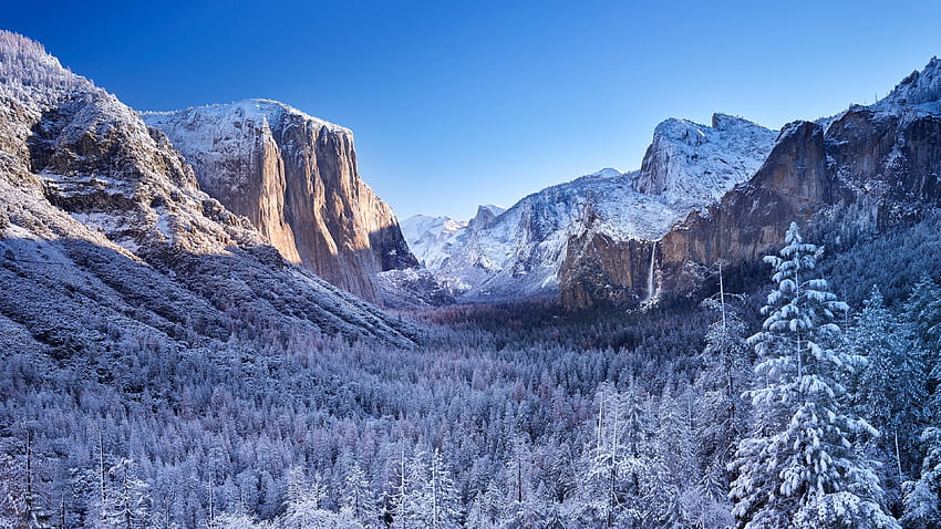 El Capitan Rock Formation Winter Yosemite National Park California Съединени щати, el Capitan Yosemite National Park HD тапет