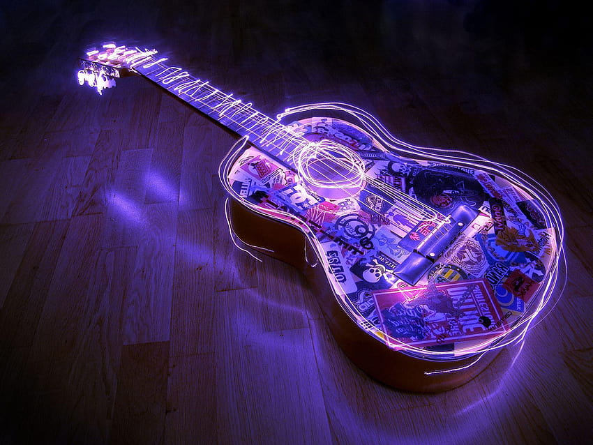 Animated Guitar, spanish guitar HD wallpaper